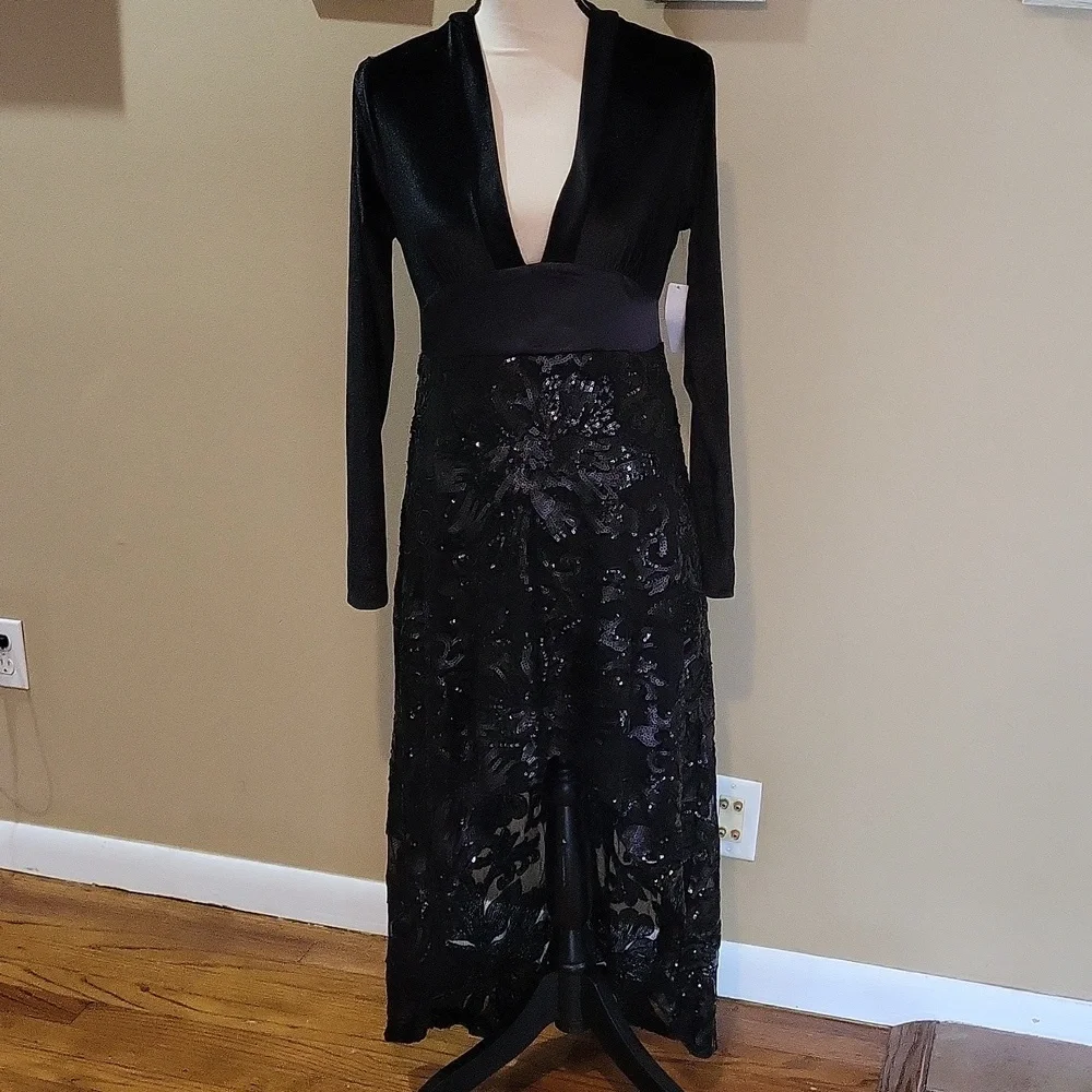 VENUS Black Fit and Flare Cocktail Dress
